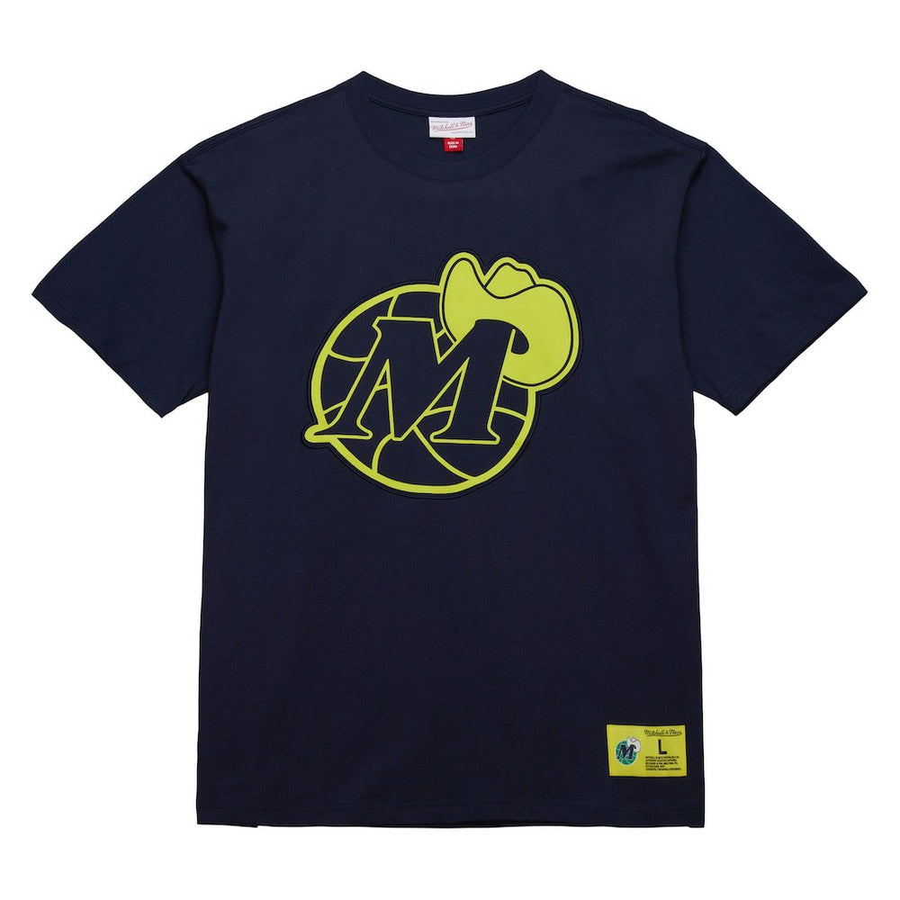 Mitchell & Ness - Dallas Mavericks Hardwood Classics Neon Nights Premium T-Shirt - Navy