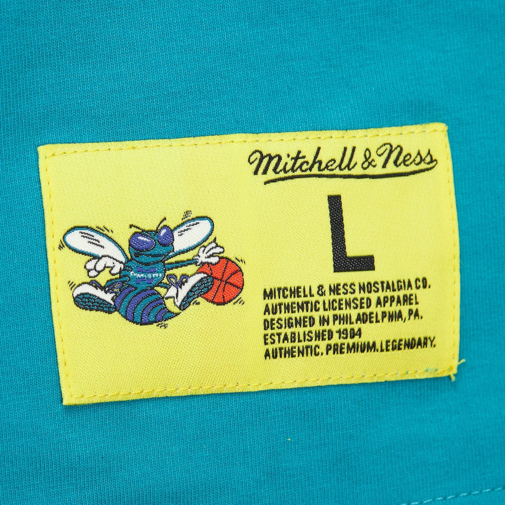 Mitchell & Ness - Charlotte Hornets Hardwood Classics Neon Nights Premium T-Shirt - Teal