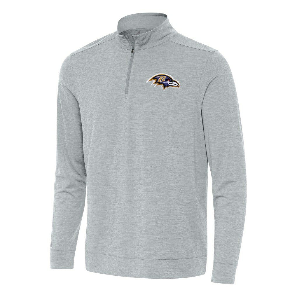 Baltimore Ravens Antigua Bright Quarter-Zip Top Heather Gray - NFL
