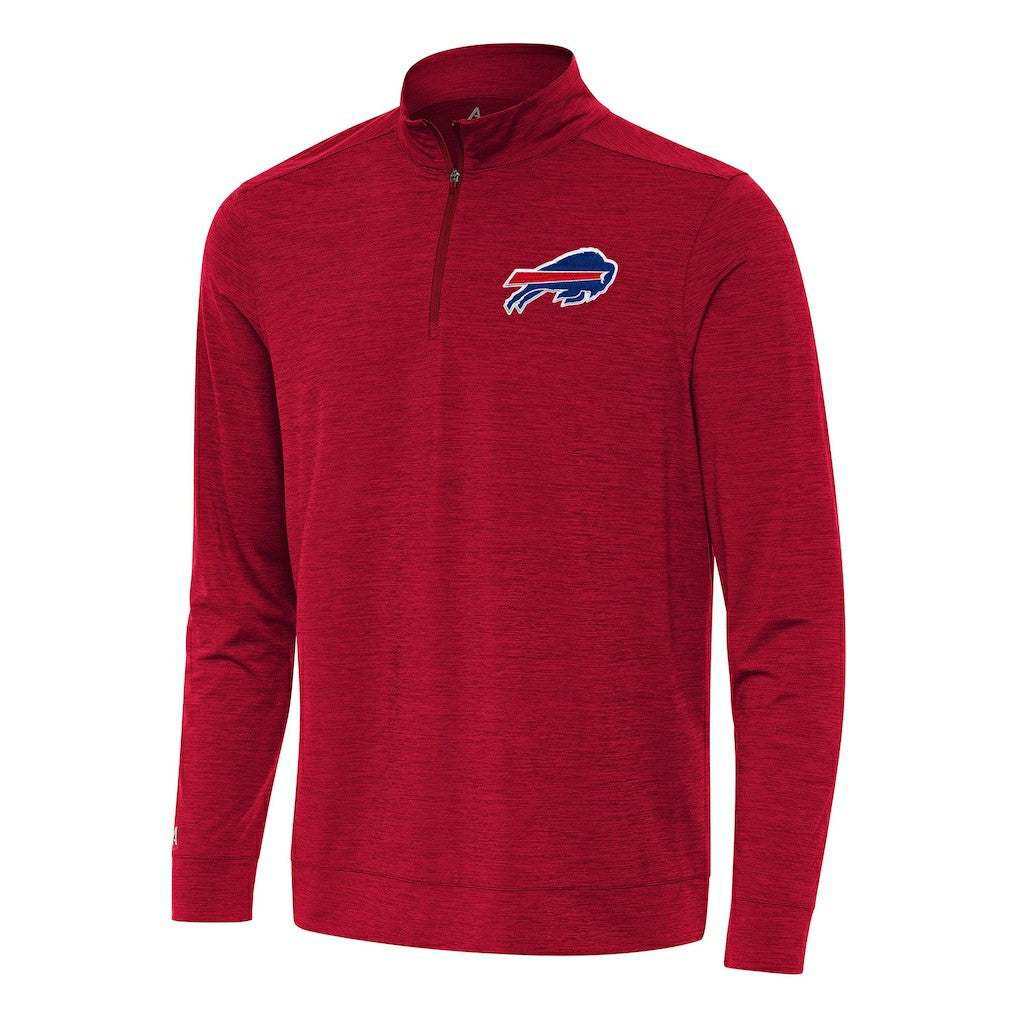 Buffalo Bills Antigua Bright Quarter-Zip Top Heather Red - NFL