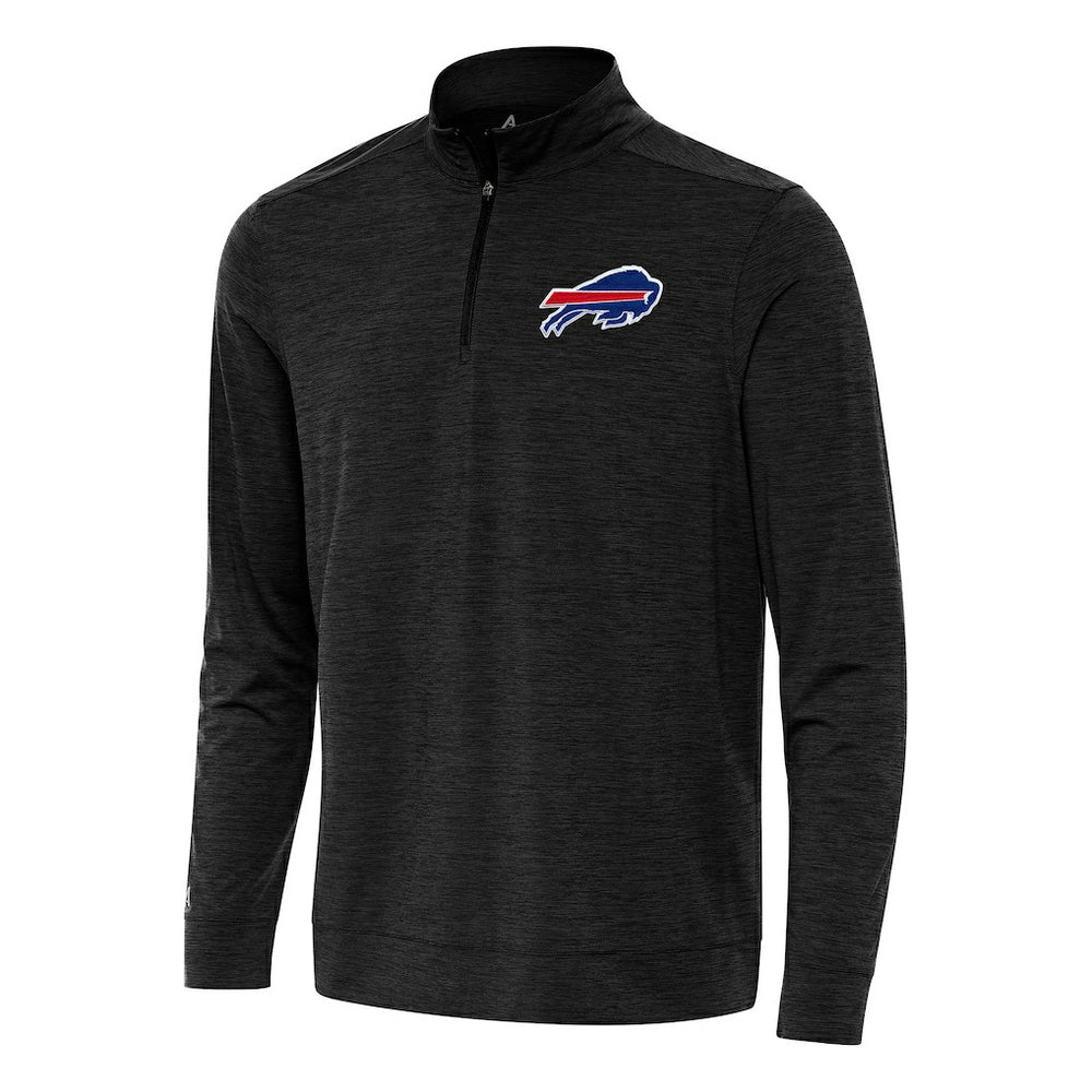 Buffalo Bills Antigua Bright Quarter-Zip Top Heather Black - NFL