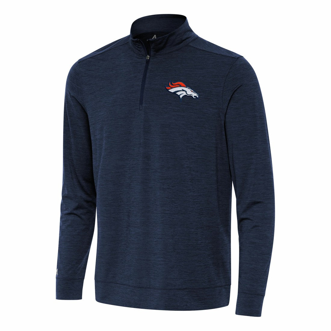 Denver Broncos Antigua Bright Quarter-Zip Top Heather Navy - NFL