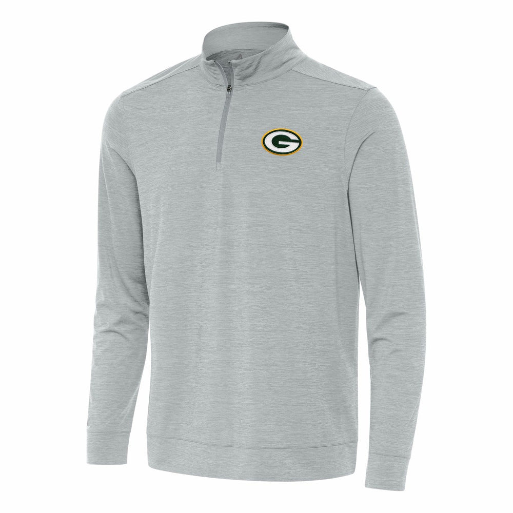 Green Bay Packers Antigua Bright Quarter-Zip Top Heather Gray - NFL