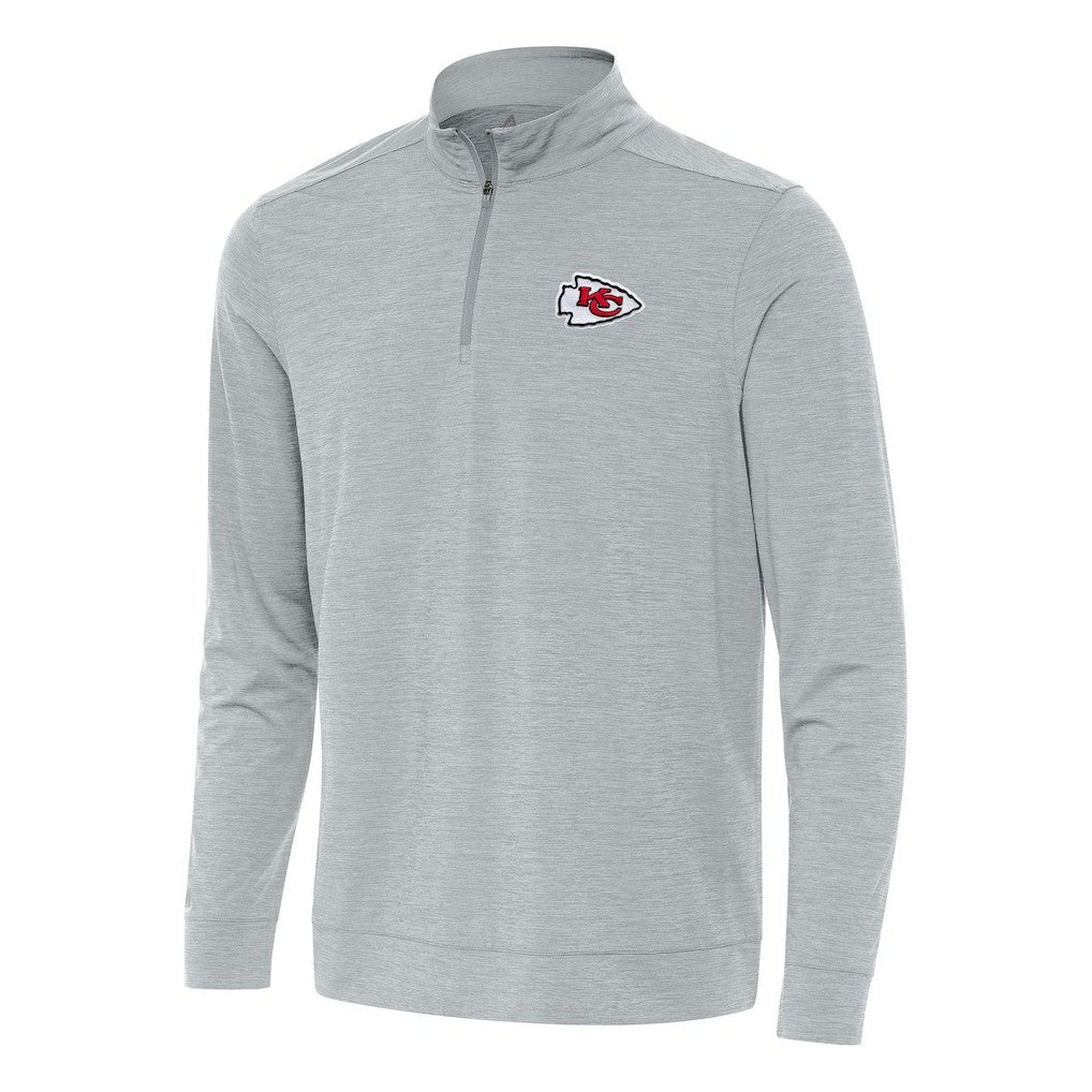 Kansas City Chiefs Antigua Bright Quarter-Zip Top Heather Gray - NFL
