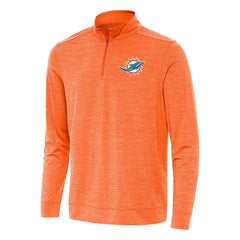 Miami Dolphins Antigua Bright Quarter-Zip Top Heather Orange - NFL