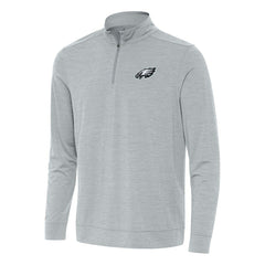 Philadelphia Eagles Antigua Bright Quarter-Zip Top Heather Gray - NFL