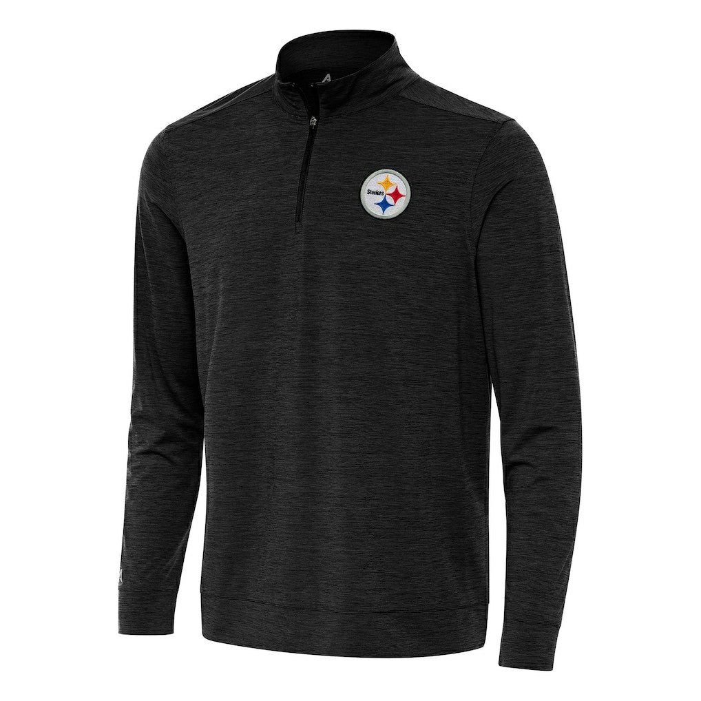 Pittsburgh Steelers Antigua Bright Quarter-Zip Top Heather Black - NFL