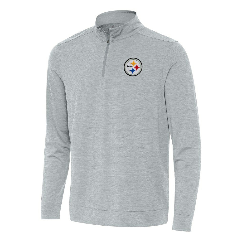 Pittsburgh Steelers Antigua Bright Quarter-Zip Top Heather Gray - NFL