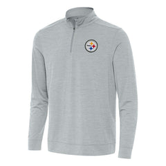 Pittsburgh Steelers Antigua Bright Quarter-Zip Top Heather Gray - NFL