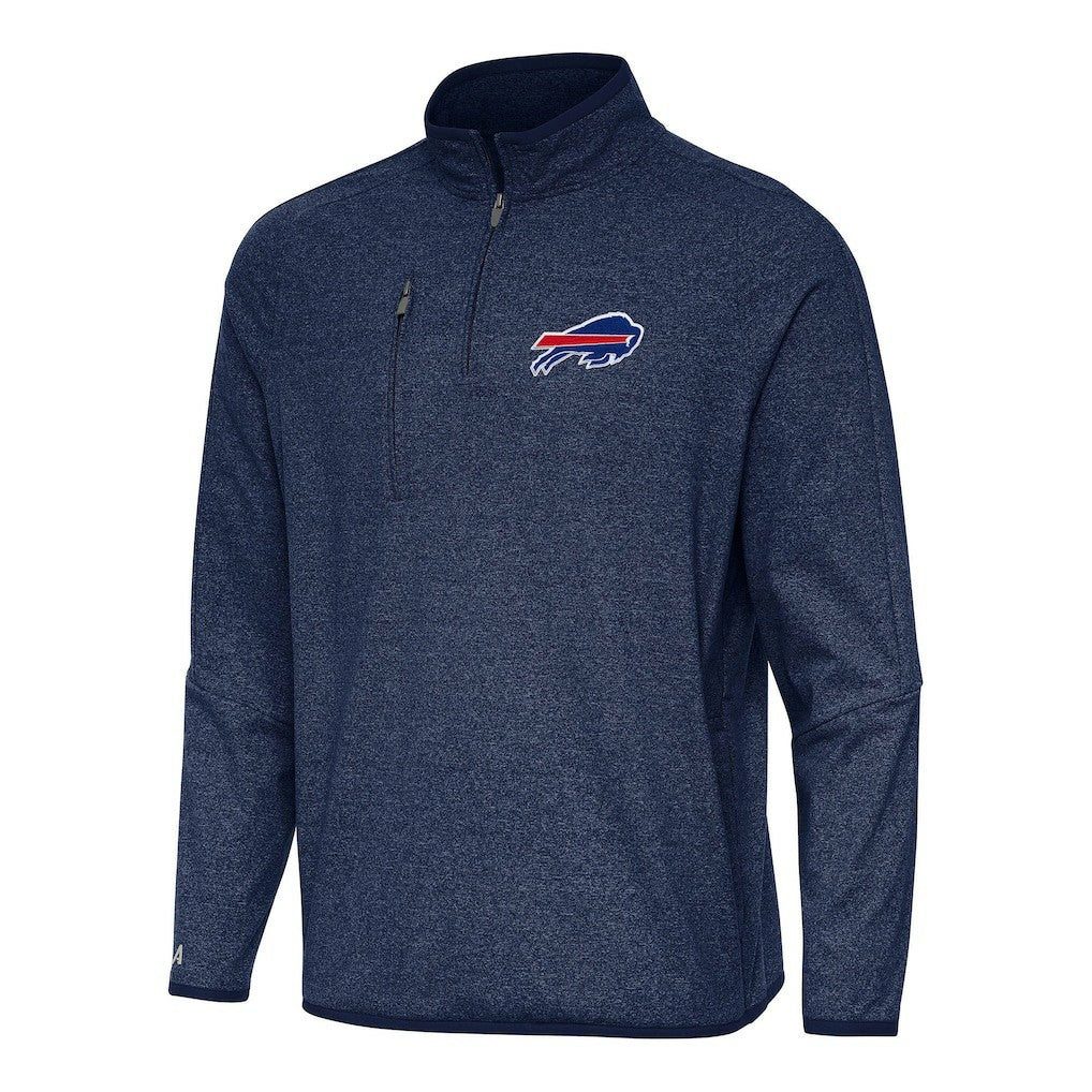 Buffalo Bills Antigua Certain Tri-Blend Quarter-Zip Top Heather Navy - NFL