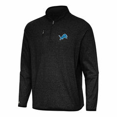 Detroit Lions Antigua Certain Tri-Blend Quarter-Zip Top Heather Black - NFL
