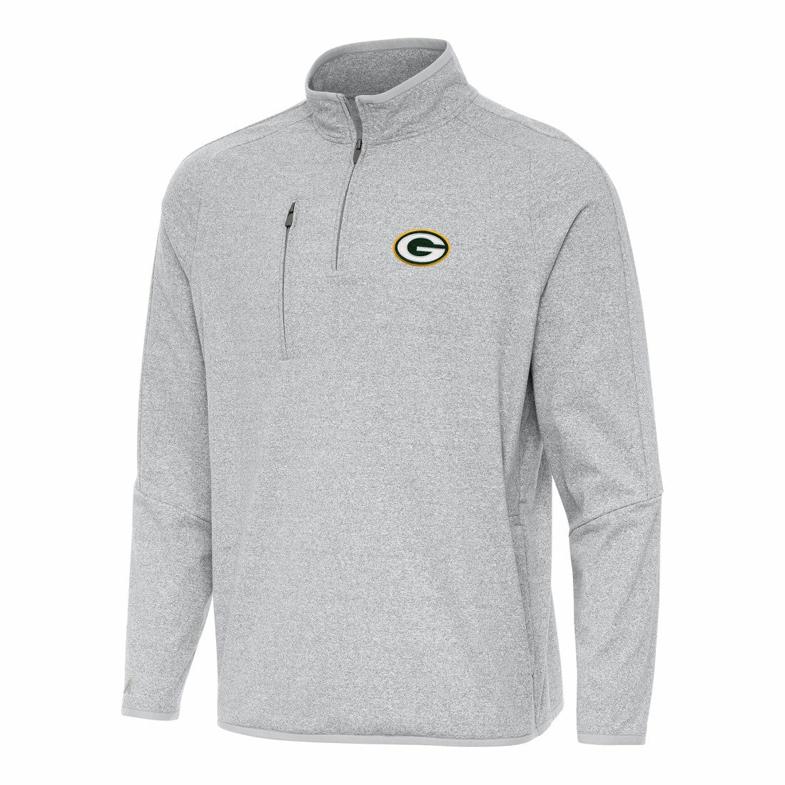 Green Bay Packers Antigua Certain Tri-Blend Quarter-Zip Top Heather Gray - NFL