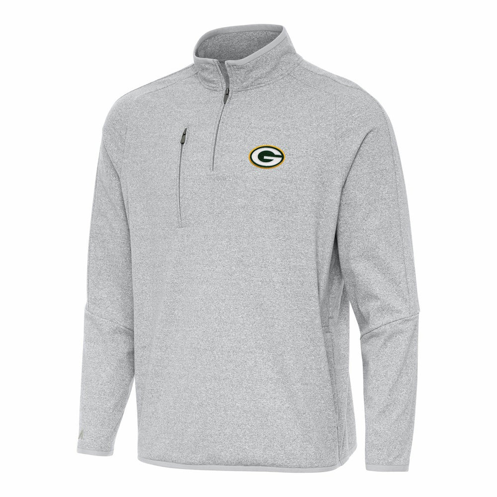 Green Bay Packers Antigua Certain Tri-Blend Quarter-Zip Top Heather Gray - NFL