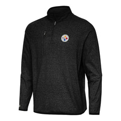 Pittsburgh Steelers Antigua Certain Tri-Blend Quarter-Zip Top Heather Black - NFL