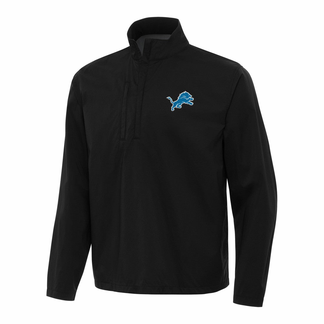 Detroit Lions Antigua Brisk Quarter-Zip Pullover Jacket Black - NFL
