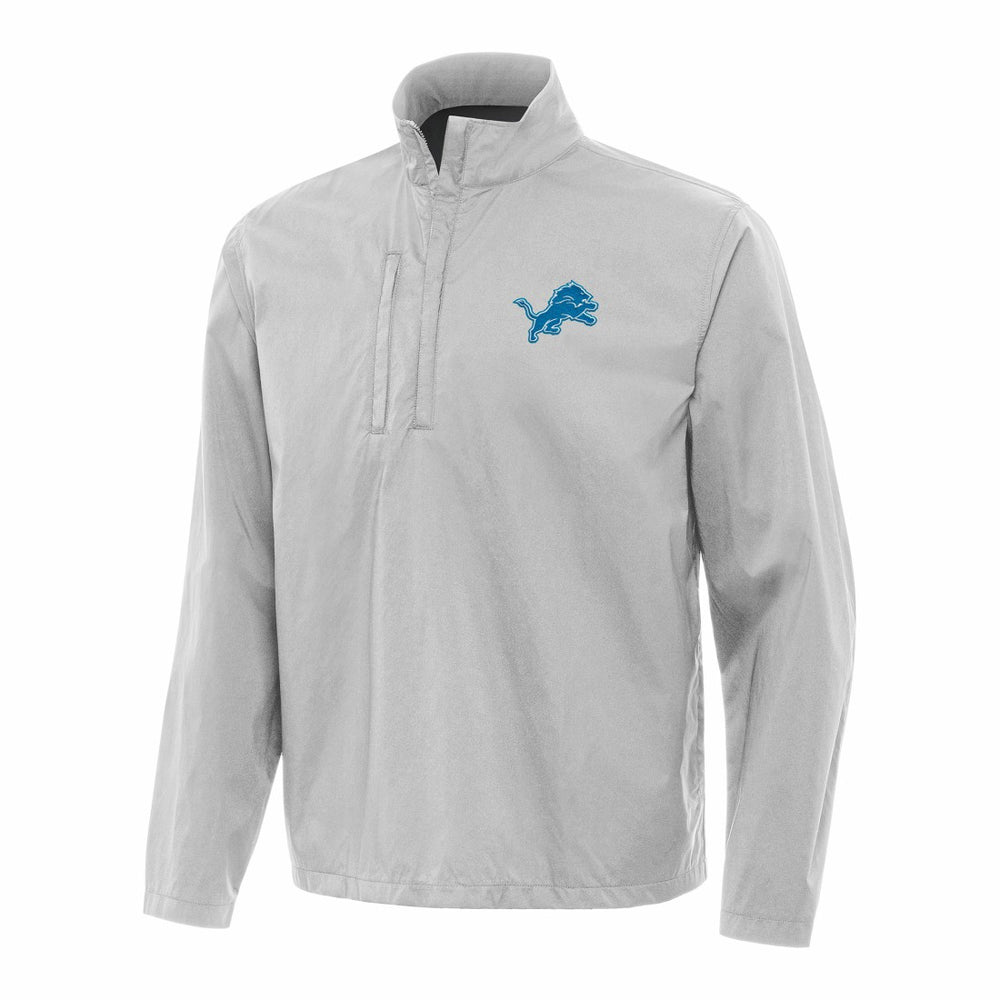 Detroit Lions Antigua Brisk Quarter-Zip Pullover Jacket Gray - NFL