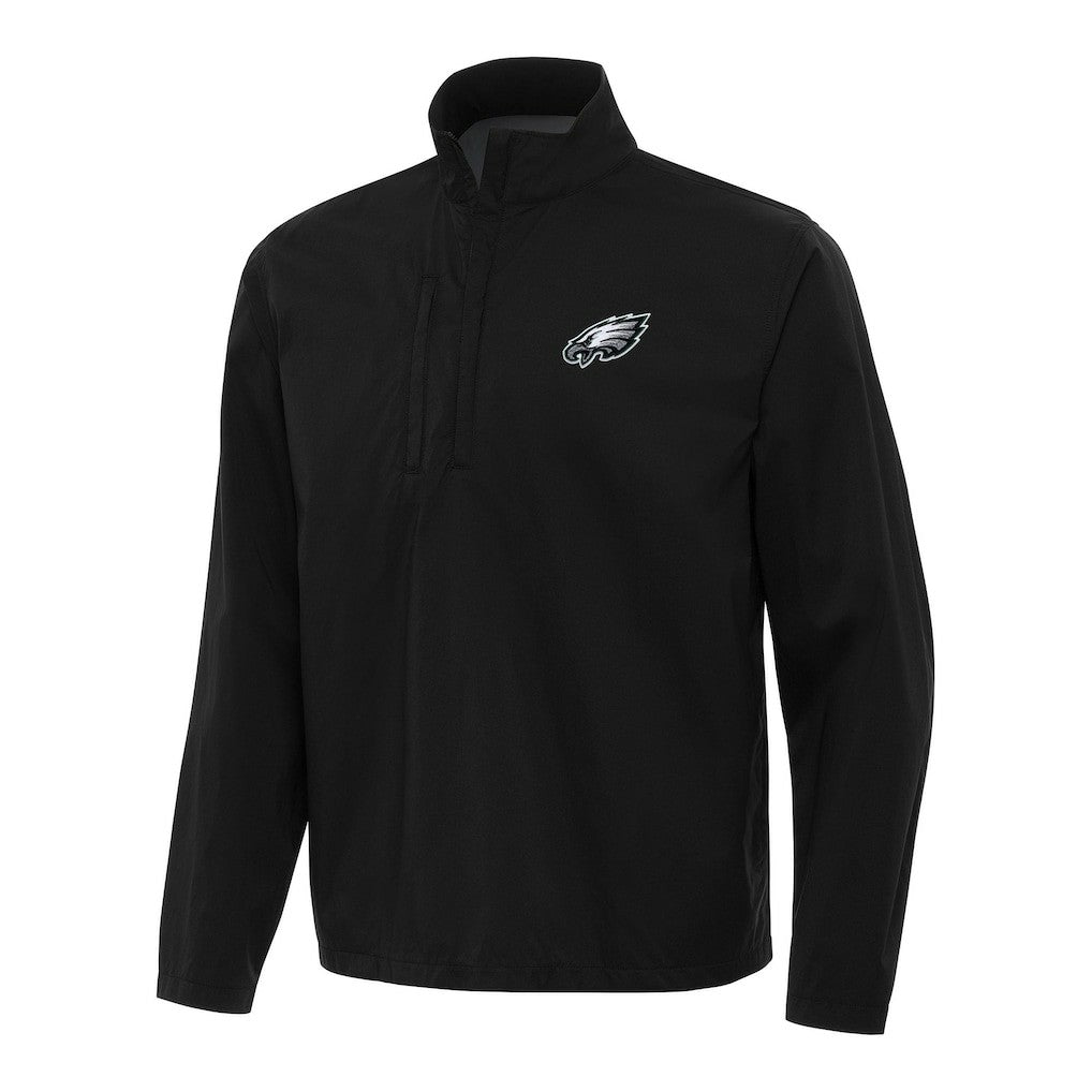 Philadelphia Eagles Antigua Brisk Quarter-Zip Pullover Jacket Black - NFL