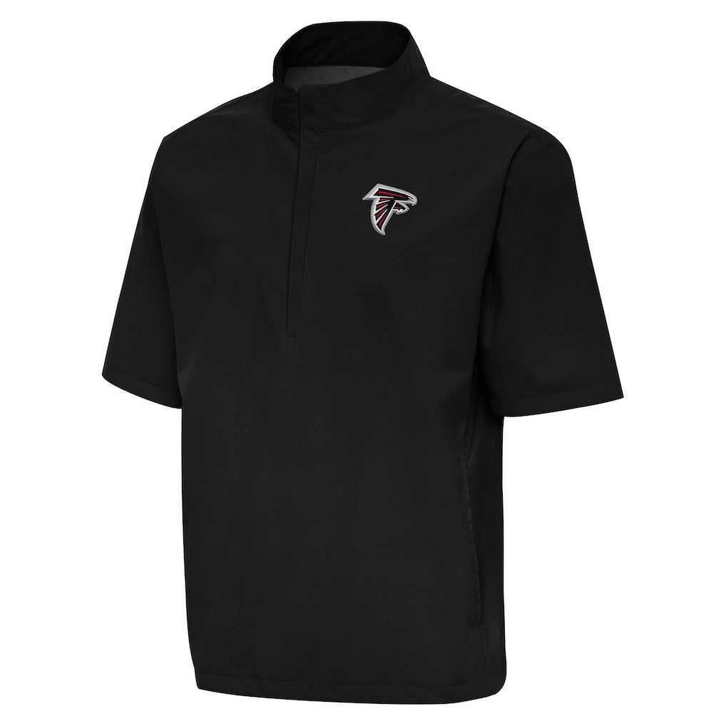 Atlanta Falcons Antigua Brisk Short Sleeve Quarter-Zip Windshirt Black - NFL