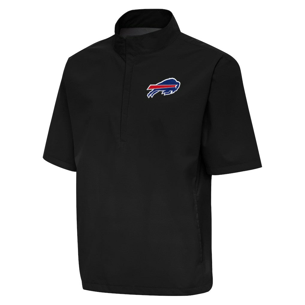 Buffalo Bills Antigua Brisk Short Sleeve Quarter-Zip Windshirt Black - NFL