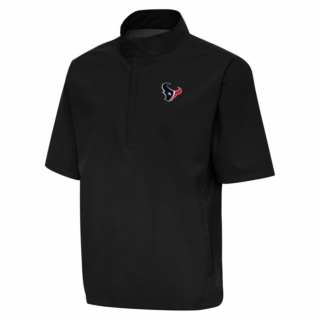 Houston Texans Antigua Brisk Short Sleeve Quarter-Zip Windshirt Black - NFL
