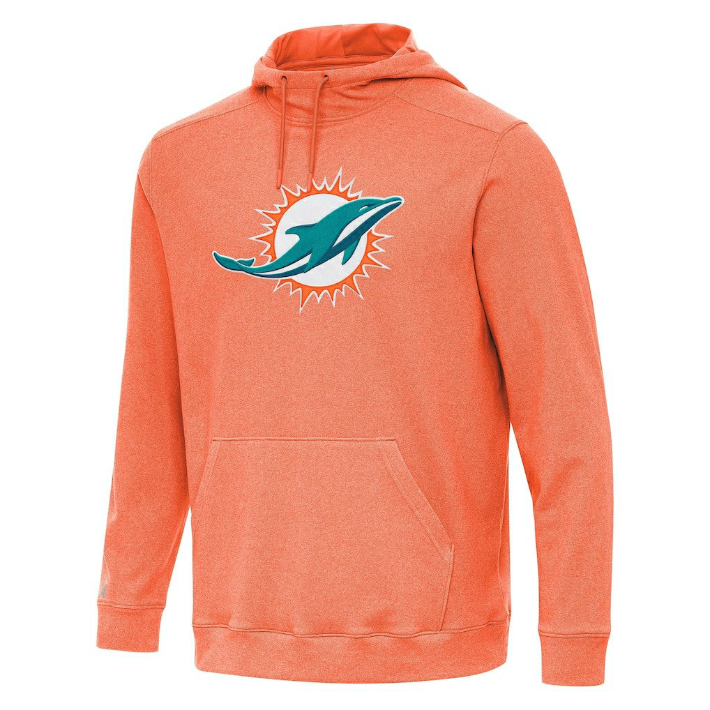 Miami Dolphins Antigua Cloud Pullover Hoodie Heather Orange - NFL