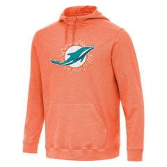 Miami Dolphins Antigua Cloud Pullover Hoodie Heather Orange - NFL