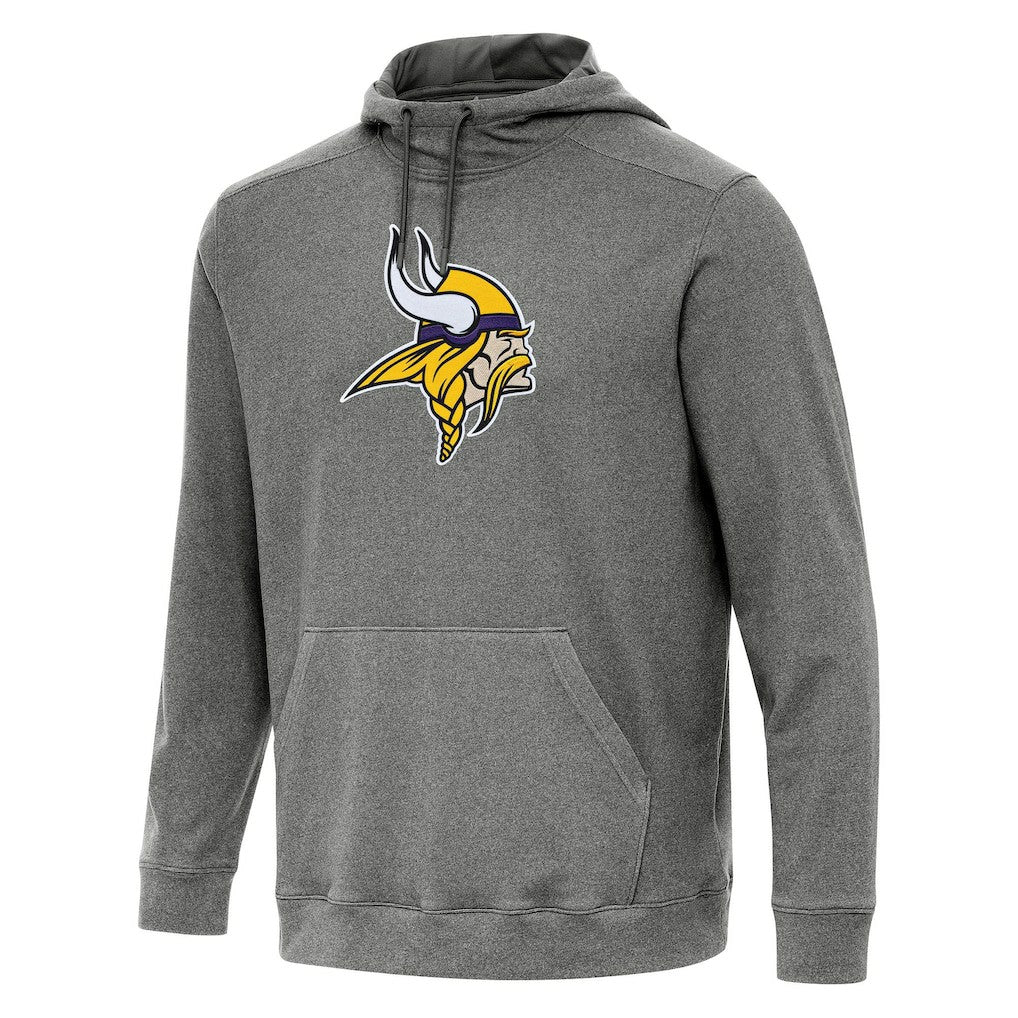 Minnesota Vikings Antigua Cloud Pullover Hoodie Heather Black - NFL