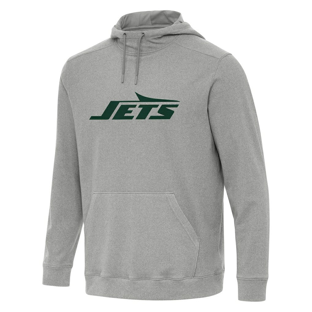 New York Jets Antigua Cloud Pullover Hoodie Heather Gray - NFL
