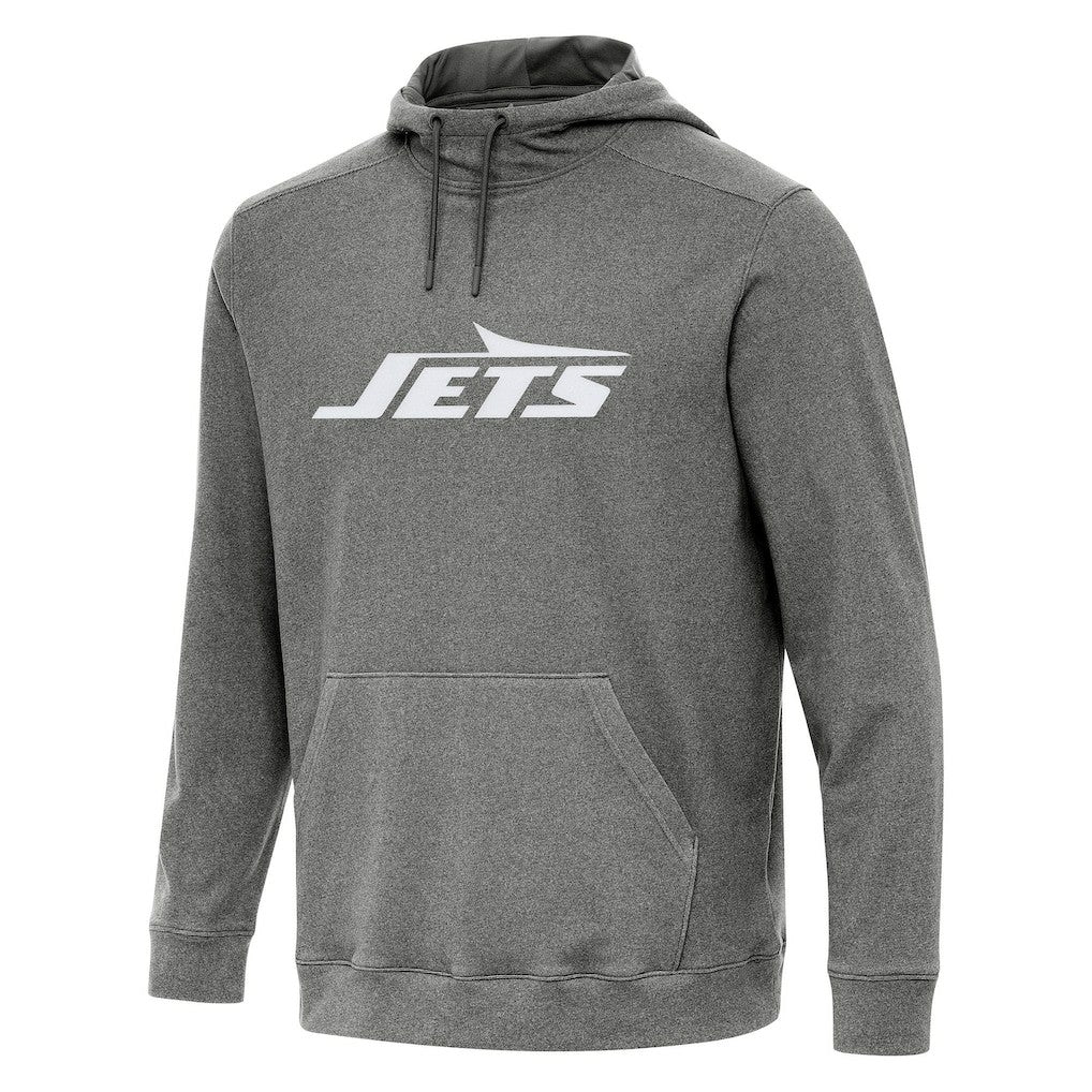 New York Jets Antigua Cloud Pullover Hoodie Heather Black - NFL