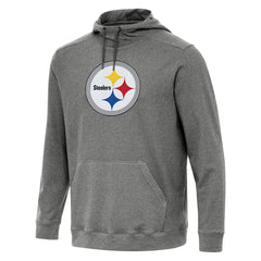 Pittsburgh Steelers Antigua Cloud Pullover Hoodie Heather Black - NFL