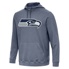 Seattle Seahawks Antigua Cloud Pullover Hoodie Heather College Navy - NFL