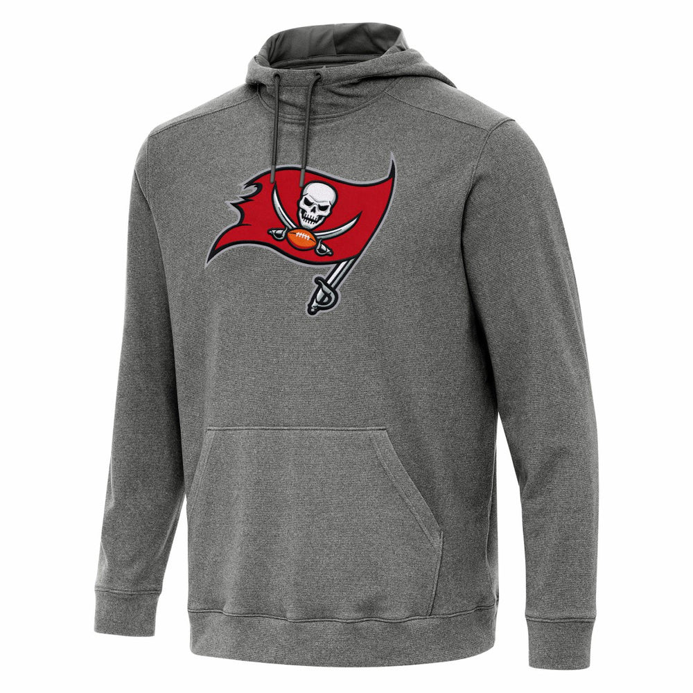 Tampa Bay Buccaneers Antigua Cloud Pullover Hoodie Heather Black - NFL