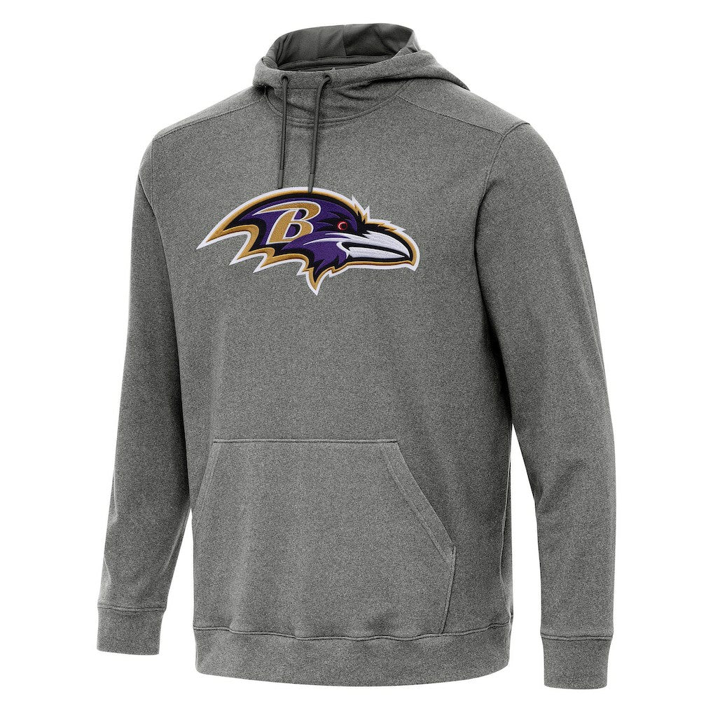 Baltimore Ravens Antigua Cloud Pullover Hoodie Heather Black - NFL
