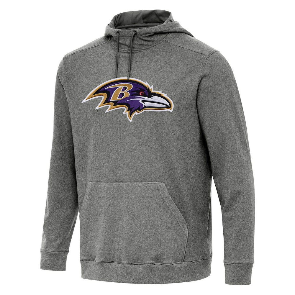 Baltimore Ravens Antigua Cloud Pullover Hoodie Heather Black - NFL