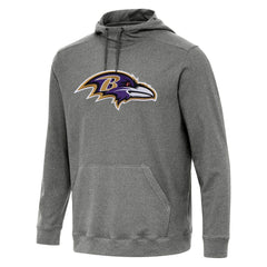 Baltimore Ravens Antigua Cloud Pullover Hoodie Heather Black - NFL