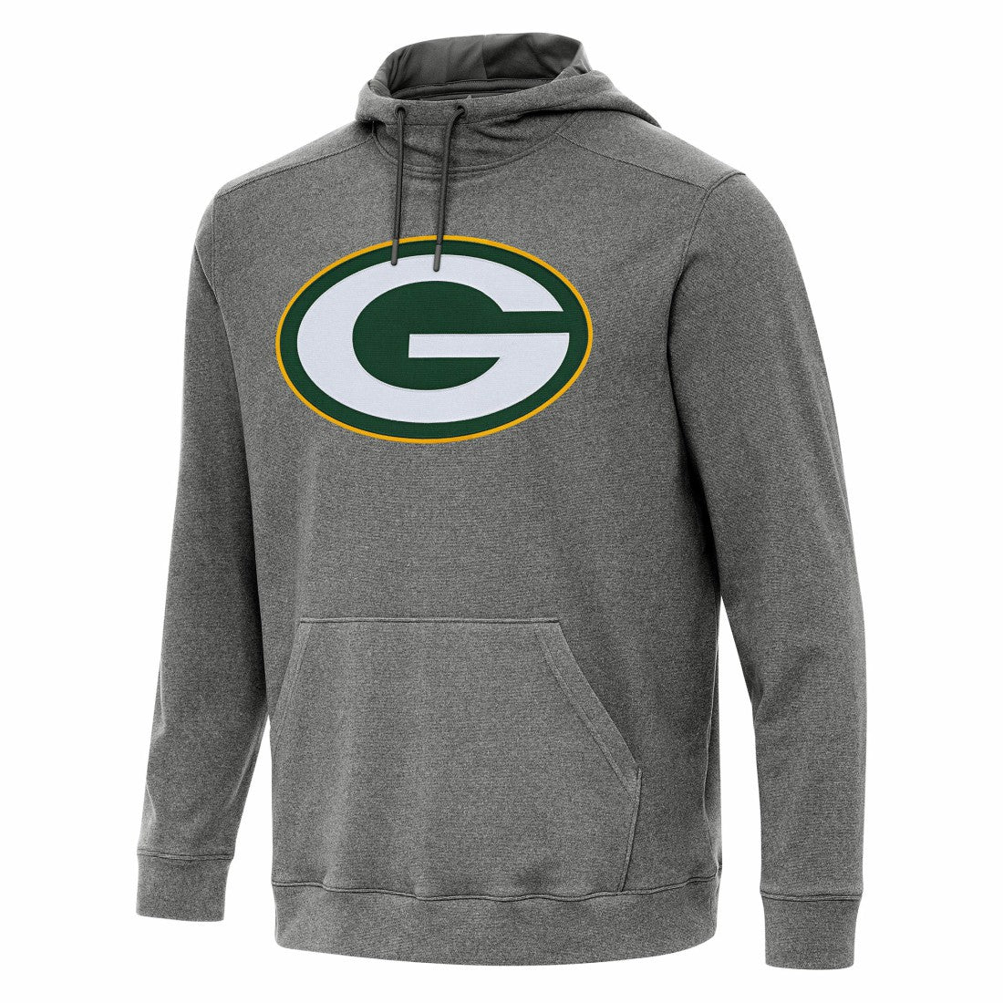 Green Bay Packers Antigua Cloud Pullover Hoodie Heather Black - NFL