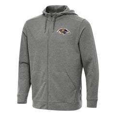 Baltimore Ravens Antigua Effortless Full-Zip Hoodie Heather Black - NFL