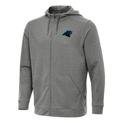 Carolina Panthers Antigua Effortless Full-Zip Hoodie Heather Black - NFL