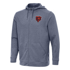 Chicago Bears Antigua Effortless Full-Zip Hoodie Heather Navy - NFL