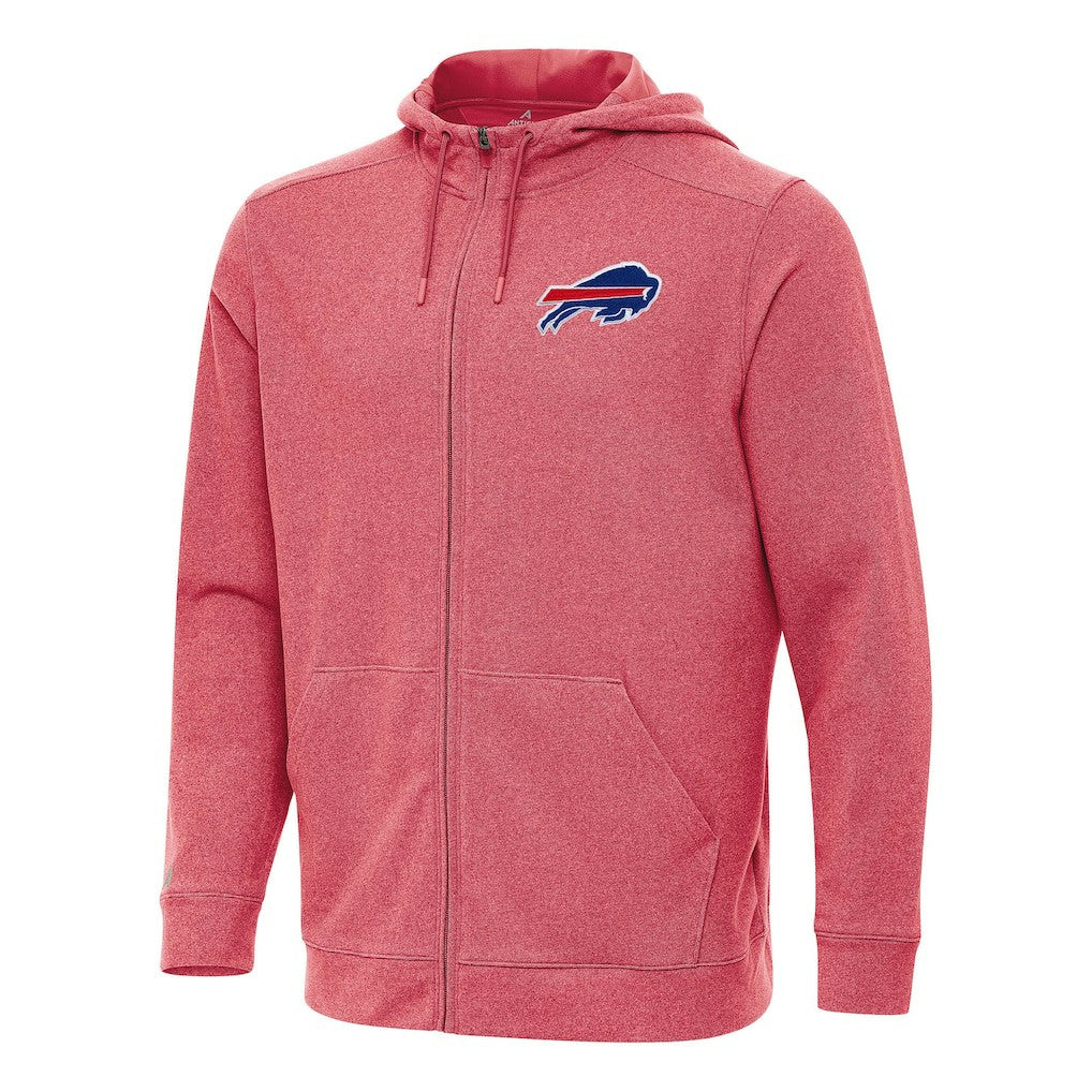 Buffalo Bills Antigua Effortless Full-Zip Hoodie Heather Red - NFL