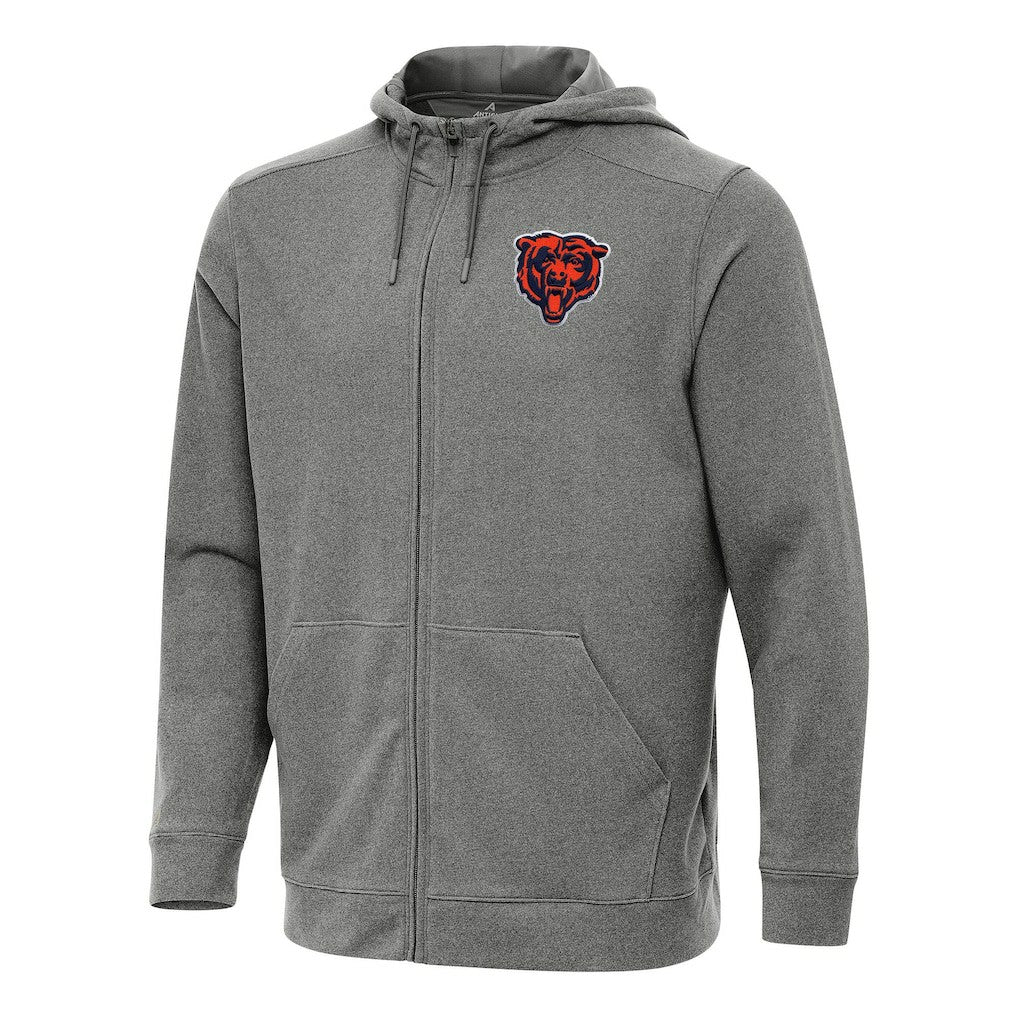 Chicago Bears Antigua Effortless Full-Zip Hoodie Heather Black - NFL