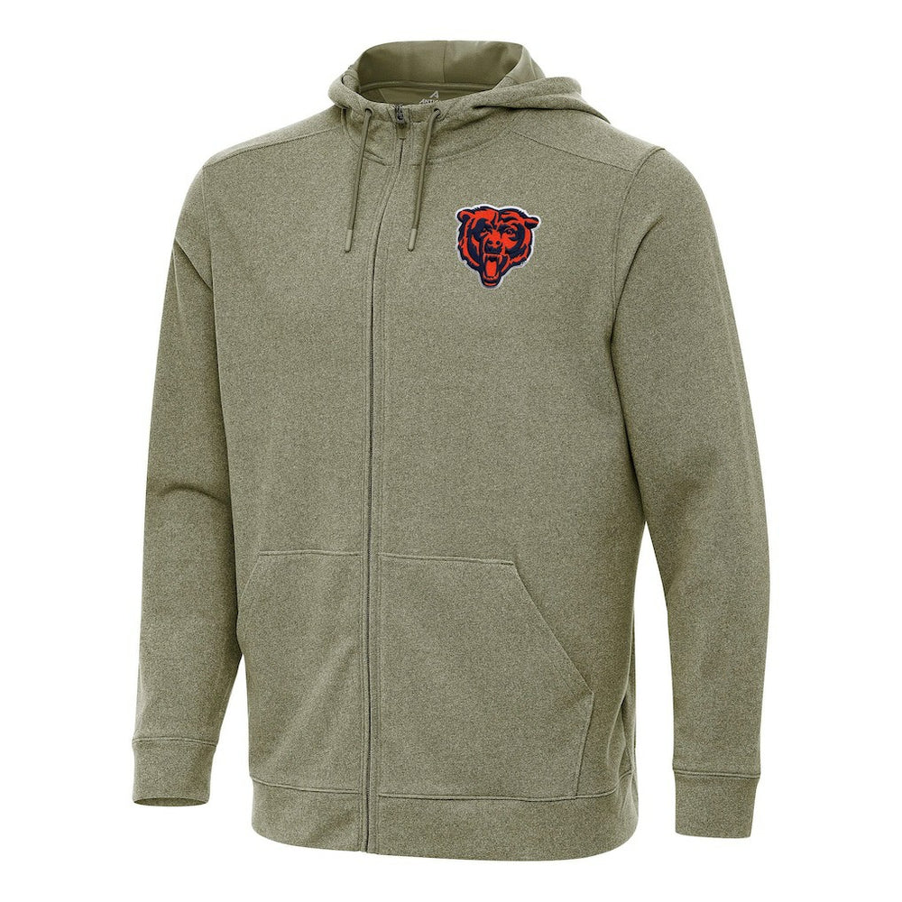 Chicago Bears Antigua Effortless Full-Zip Hoodie Olive - NFL