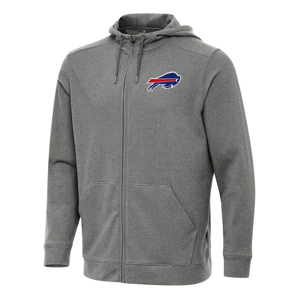 Buffalo Bills Antigua Effortless Full-Zip Hoodie Heather Black - NFL