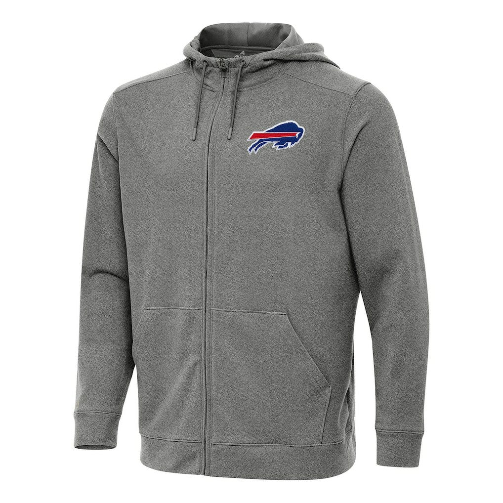 Buffalo Bills Antigua Effortless Full-Zip Hoodie Heather Black - NFL