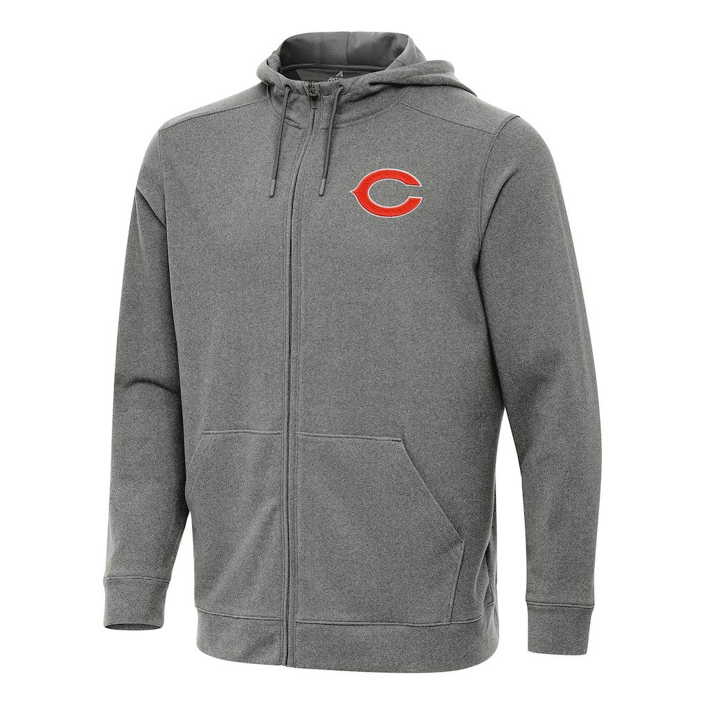Chicago Bears Antigua Effortless Full-Zip Hoodie Heather Black - NFL
