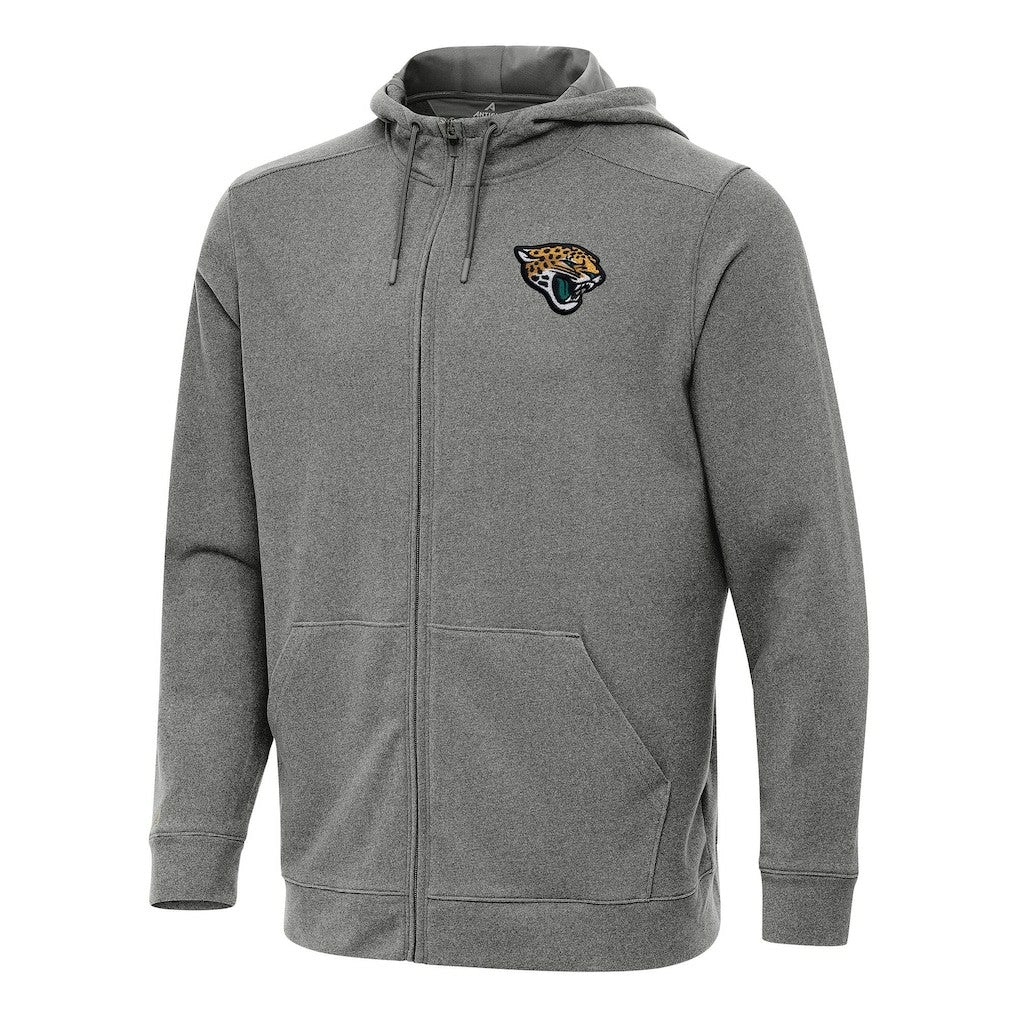 Jacksonville Jaguars Antigua Effortless Full-Zip Hoodie Heather Black - NFL