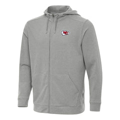 Kansas City Chiefs Antigua Effortless Full-Zip Hoodie Heather Gray - NFL