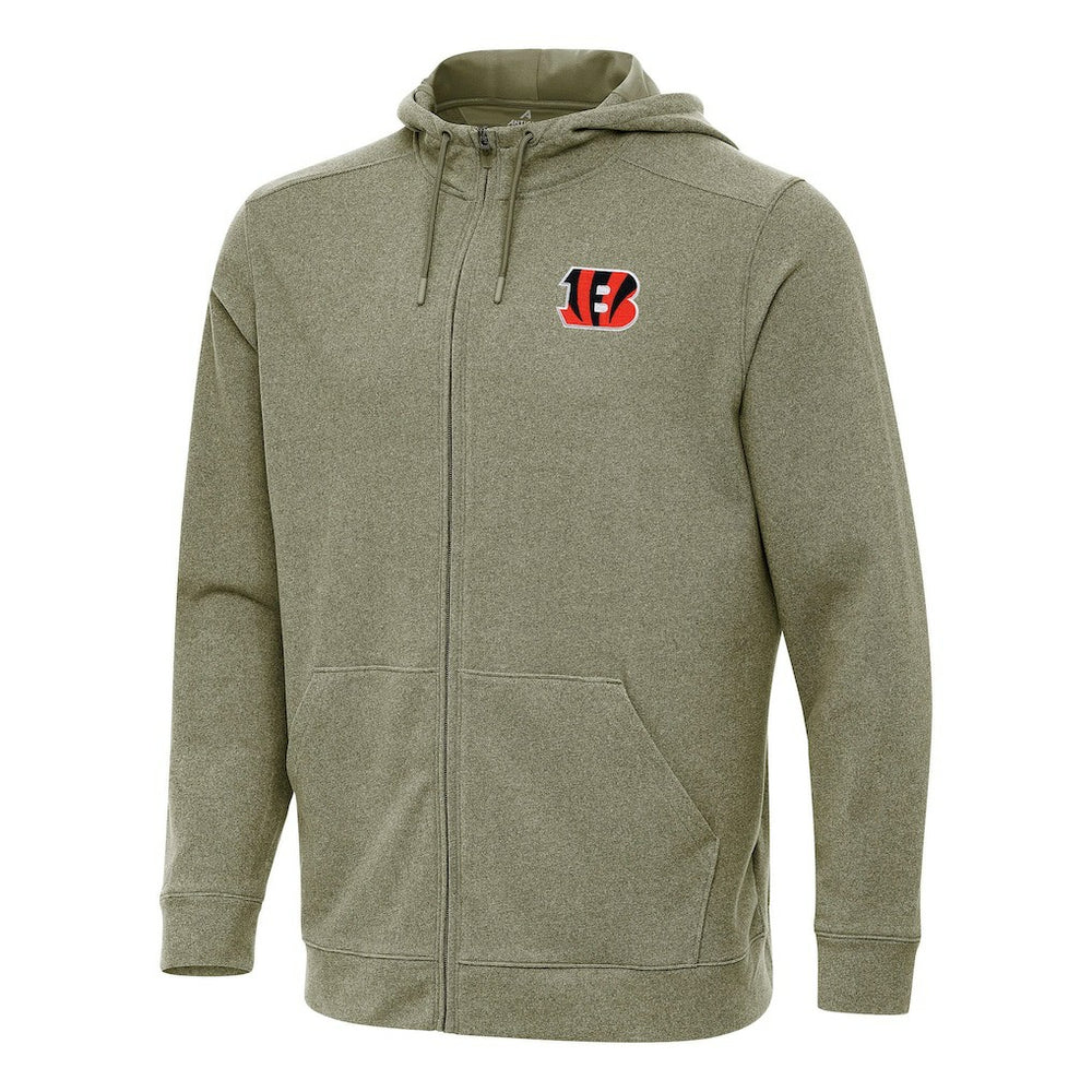 Cincinnati Bengals Antigua Effortless Full-Zip Hoodie Olive - NFL