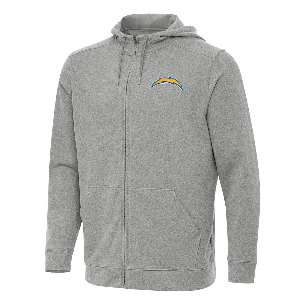 Los Angeles Chargers Antigua Effortless Full-Zip Hoodie Heather Gray - NFL