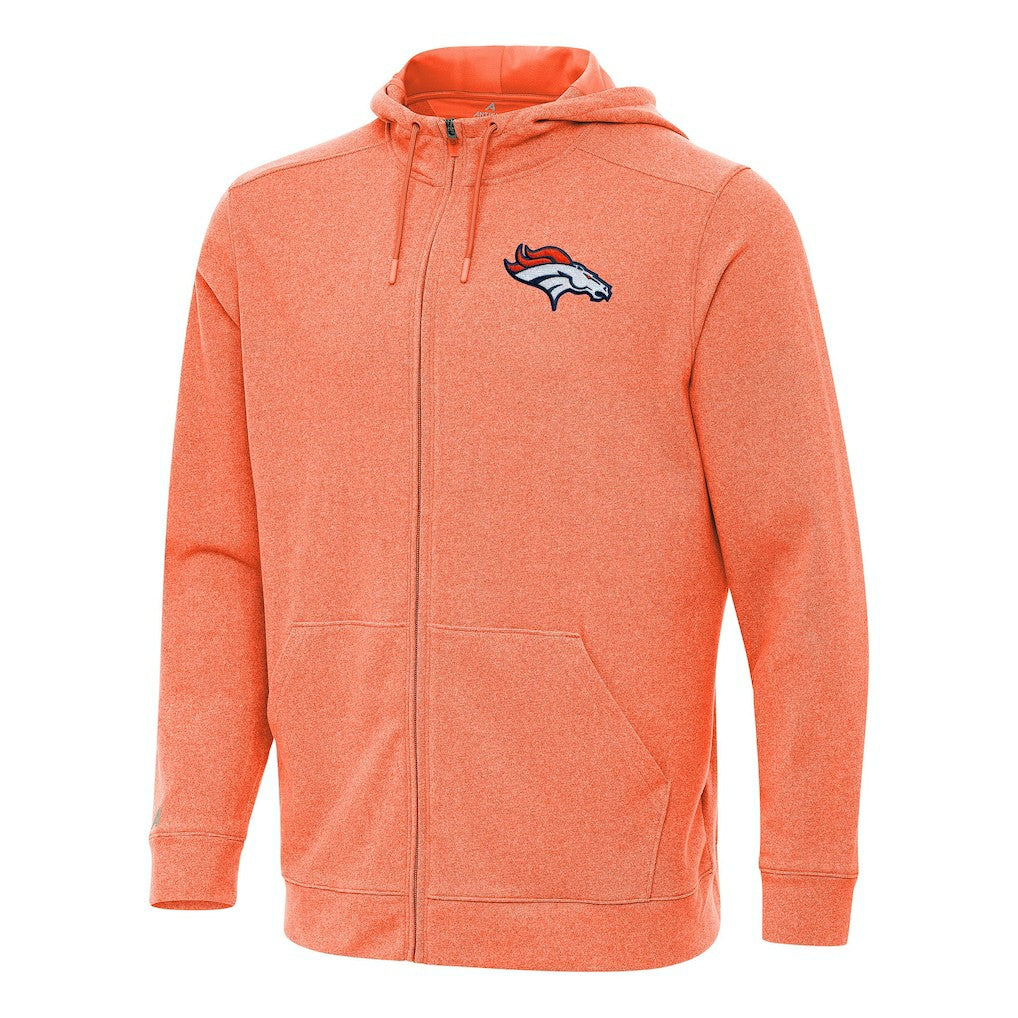 Denver Broncos Antigua Effortless Full-Zip Hoodie Heather Orange - NFL